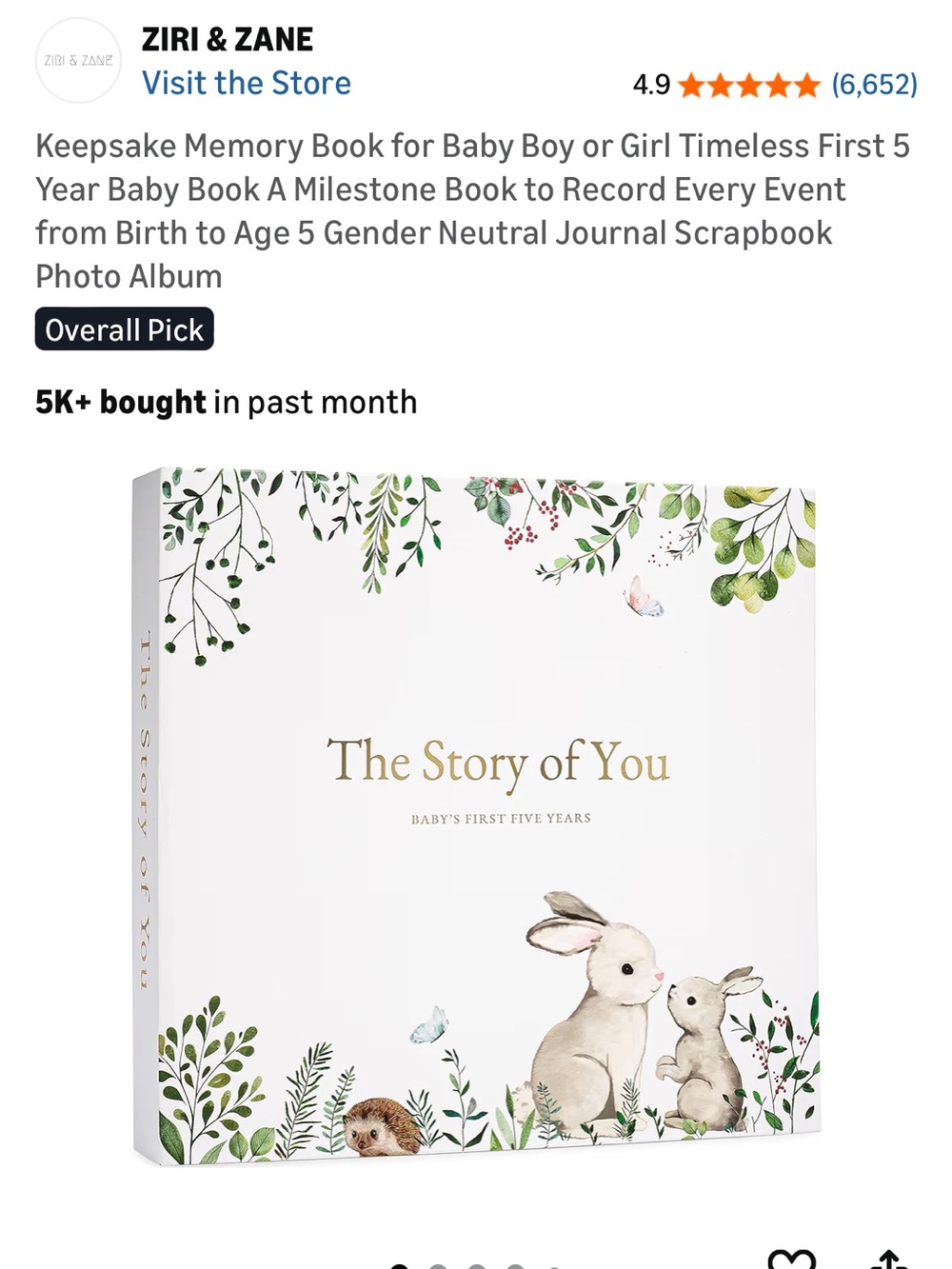 NWT - Ziri & Zane - The Story of You (Baby Memory Book) - Picture 3 of 3